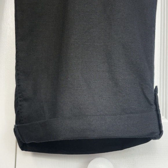 Lands' End Black Linen Blend High Rise Fit 2 Cuffed Capri Pants 20W - Picture 8 of 16